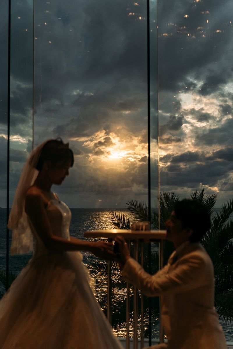 夕日に照らされたプロポーズ