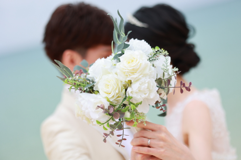 ブーケを使ってフォトジェニックな１枚♡