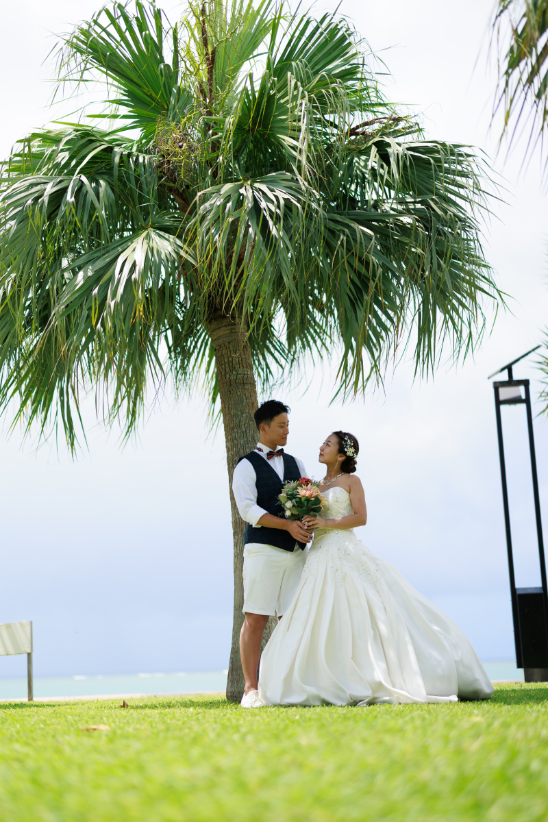 グリーンをバックに