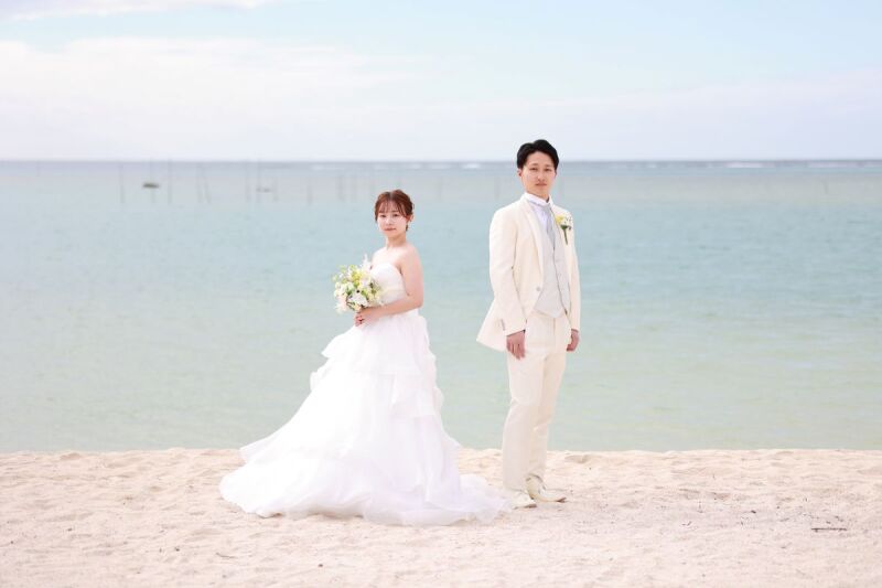 海と空に包まれるふたり♡