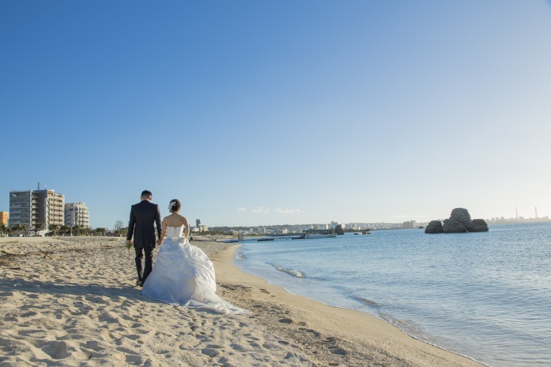 黄昏の波打ち際