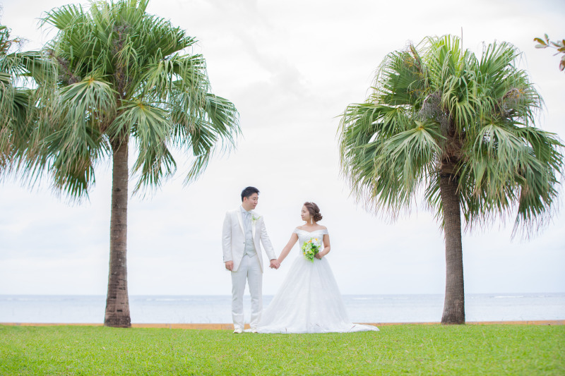 グリーンをバックに♡