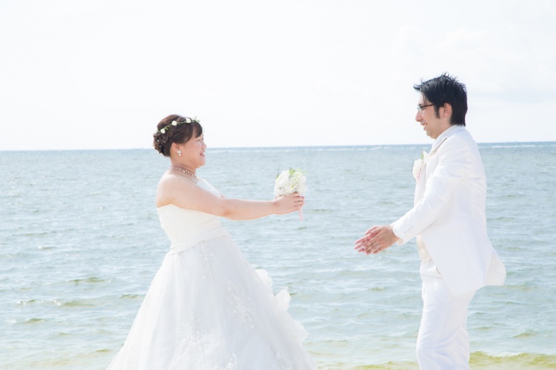 受け取るブーケ