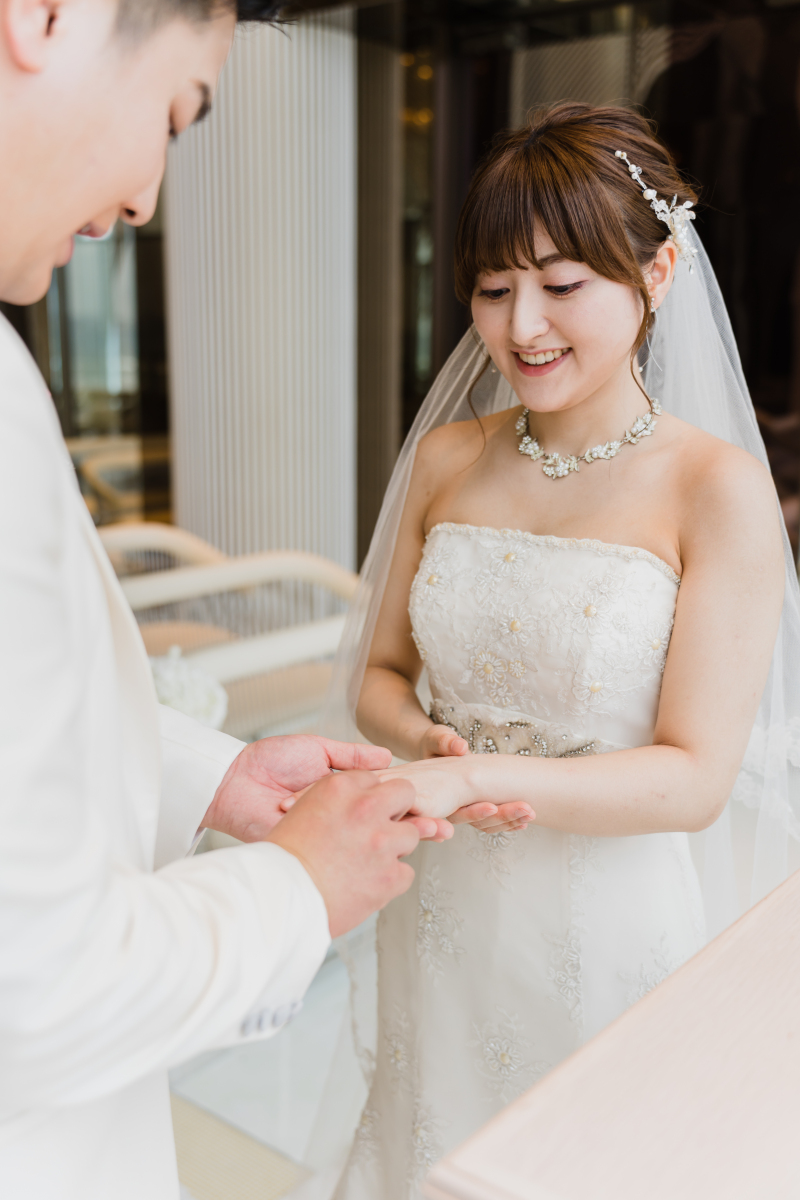 指輪交換のシーン