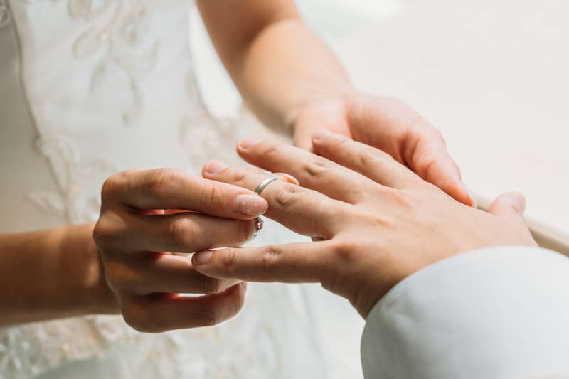 誓いの指輪交換
