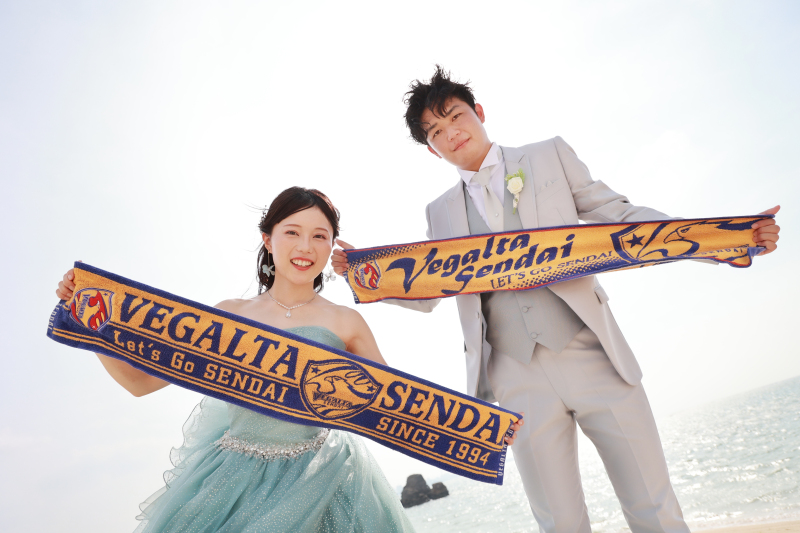 持込みグッズを使用した、2人だけのオリジナル写真