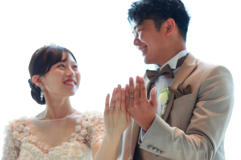 交換した指輪のご披露♡2人の明るい未来、愛の証。