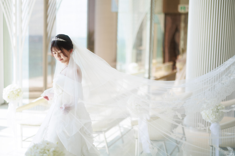 ロングベールを使ったなびかせショット♡