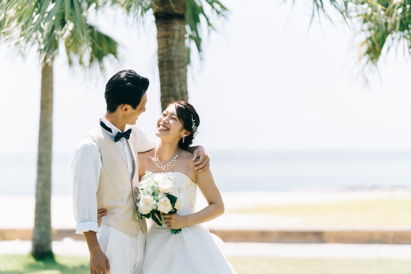 グリーンをバックに