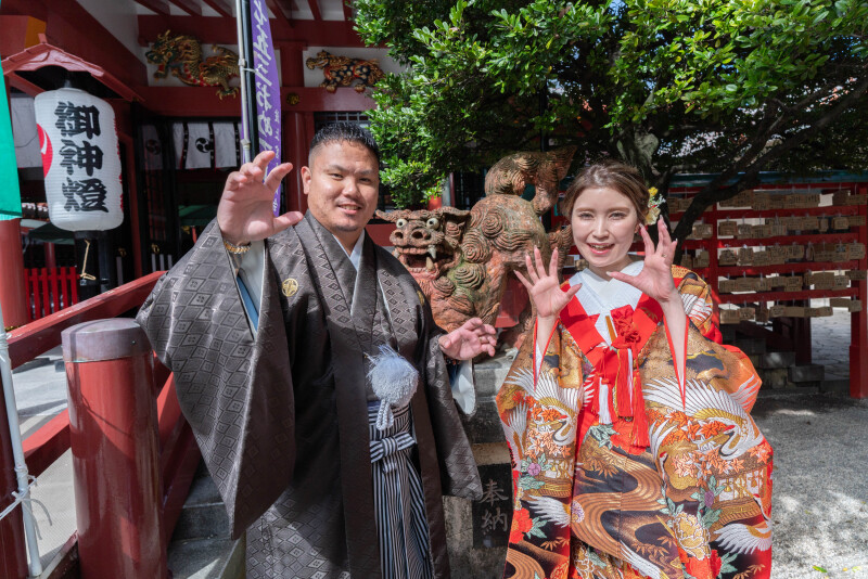 シーサーと一緒に♪