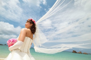 ベールをなびかせて♡