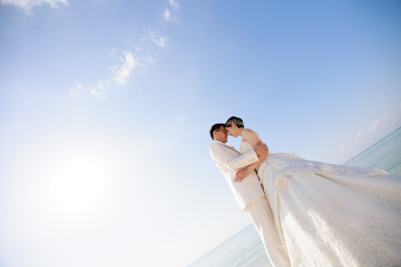 太陽の光を浴びて