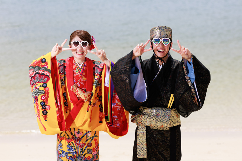 琉装&ウェデイングドレス(チャペル&ビーチ)