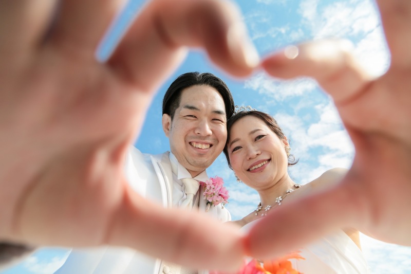 ハートの中の二人