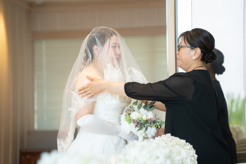 お母様お想いをそっと込める、ベールダウン