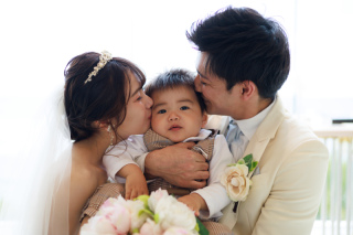 ３人家族　思い出の瞬間