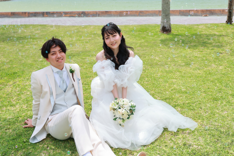 南国を感じるグリーンの中で♡
