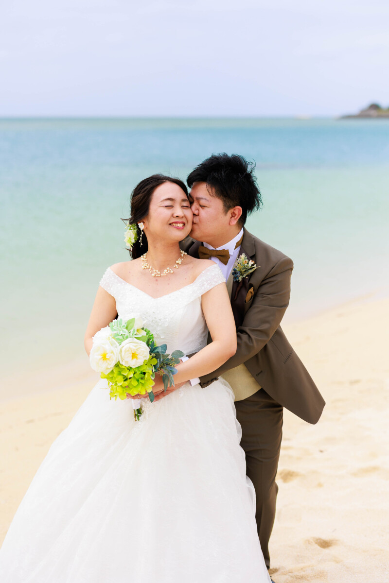 頬っぺたにキス!