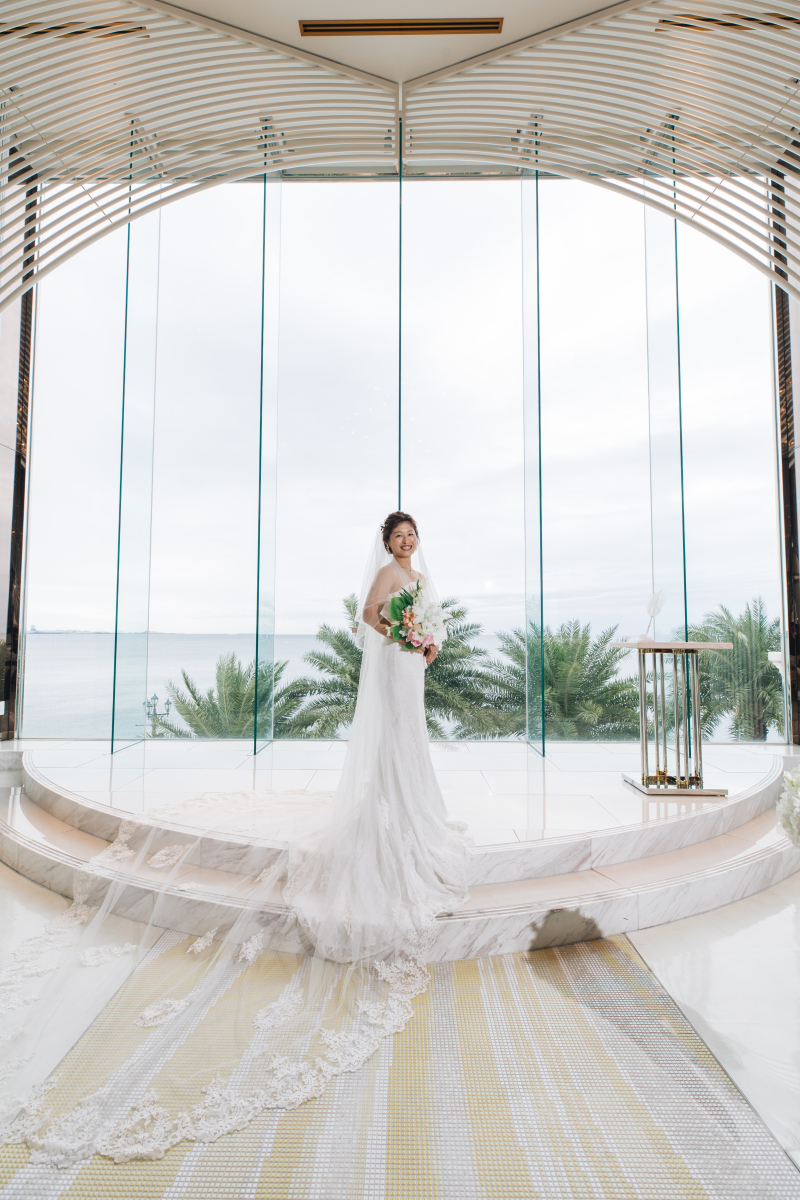 総レースのマーメイドラインドレスが良くお似合い♡