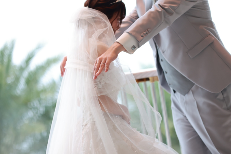 《挙式風シーンの撮影》ウエディングベール*アップ