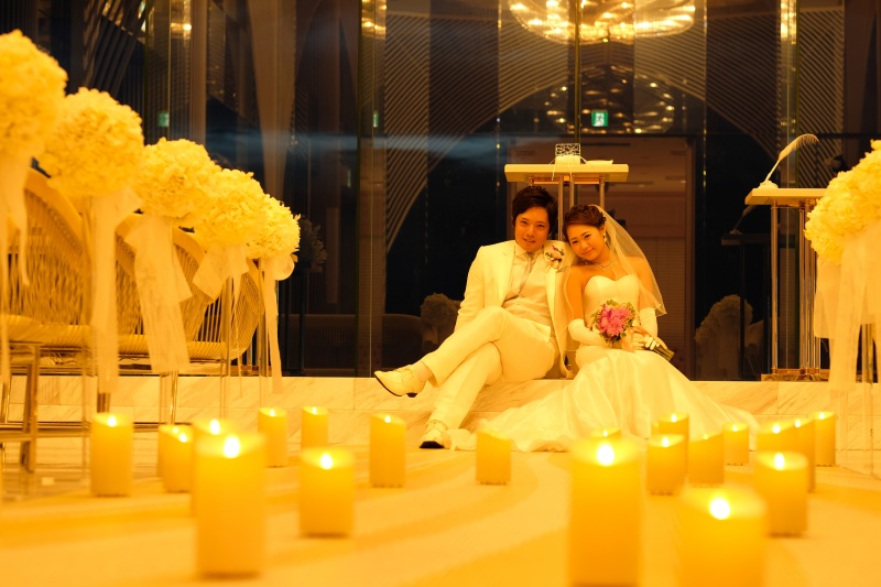 キャンドルの優しい光に包まれて、お二人だけの空間に♡