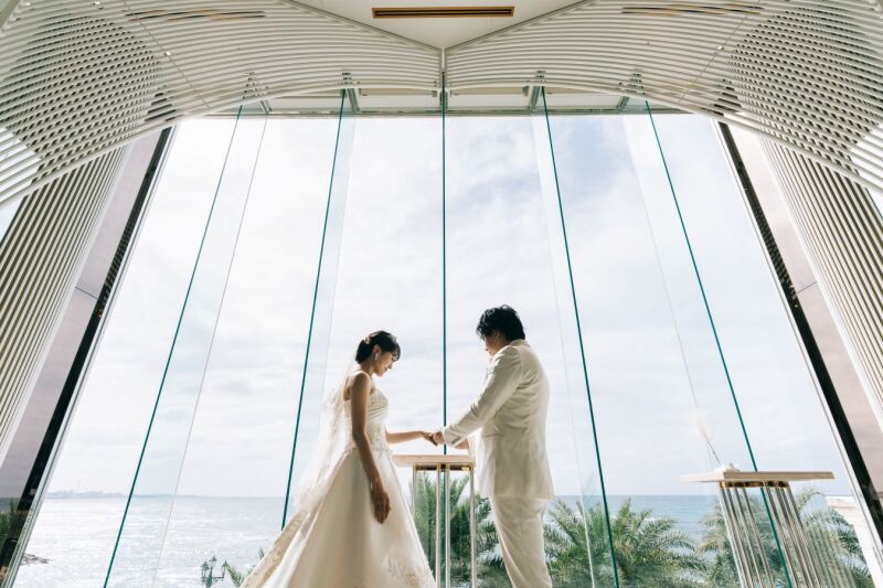 《挙式風撮影》本格リゾートチャペルで、まるで挙式