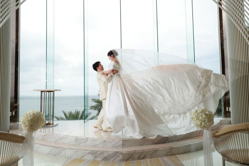 花嫁さまの美しさを引き立てる なびかせショット☆