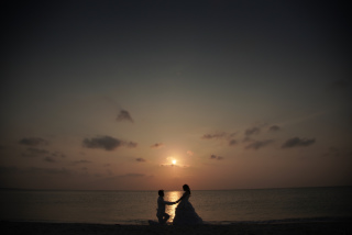 サンセットをバックに・・・