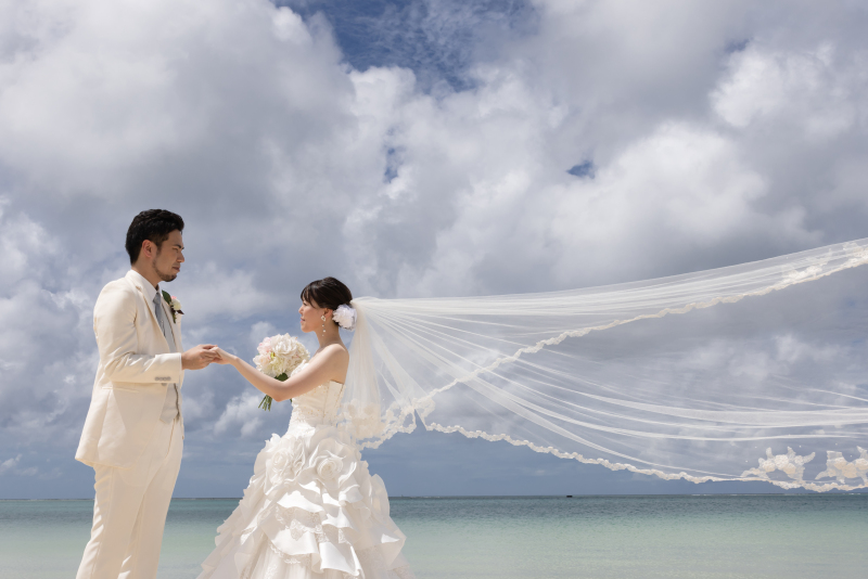 ベールのなびかせショット