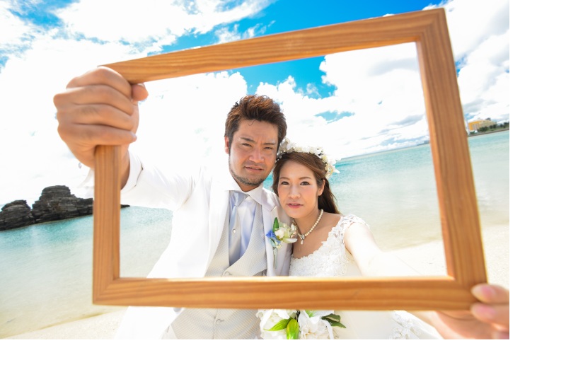 ビーチでのフォトウェディング