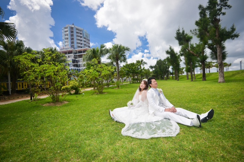 海だけでなくて緑の中でも