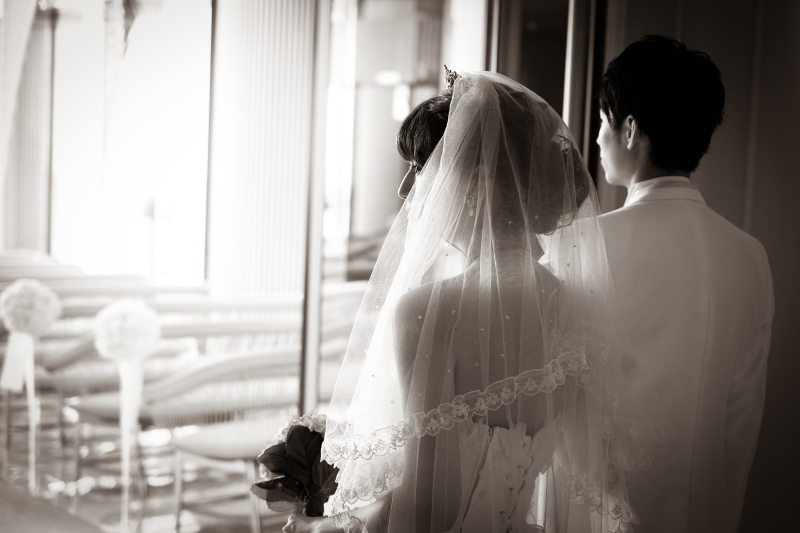 チャペル撮影では厳粛な雰囲気で。