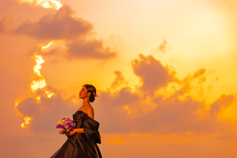 【ドローン撮影★特別プランC】チャペル&ビーチ(昼&夕)、ナイトアメビレフォト/洋装2ペア/写真250カット/ムービー付