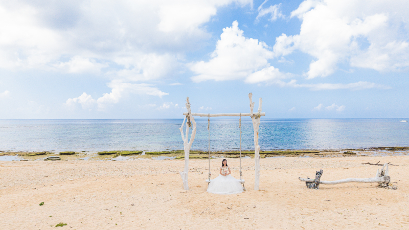 【ドローン撮影★特別プランA】チャペル&ビーチフォト/洋装1ペア/写真150カット/ムービー付