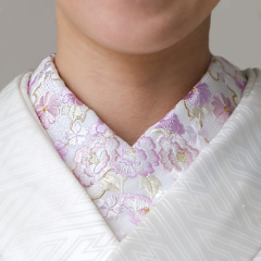 刺繍襟＿ピンク