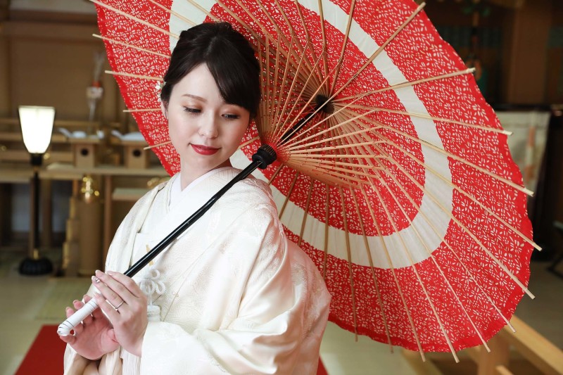 白無垢は神殿もオススメです♪