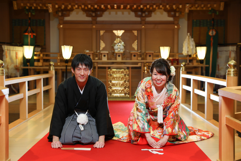 一緒に神殿での撮影も！