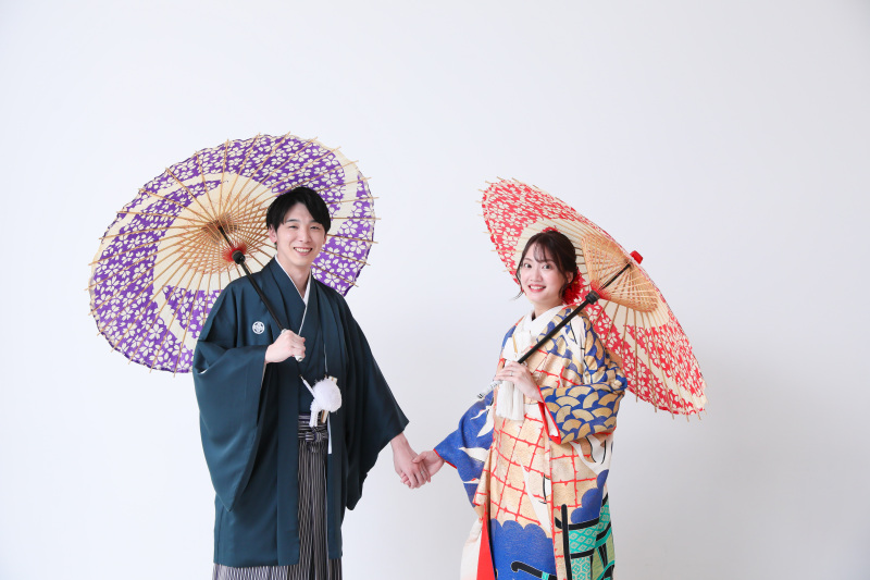 色打掛は白壁映え◎♡