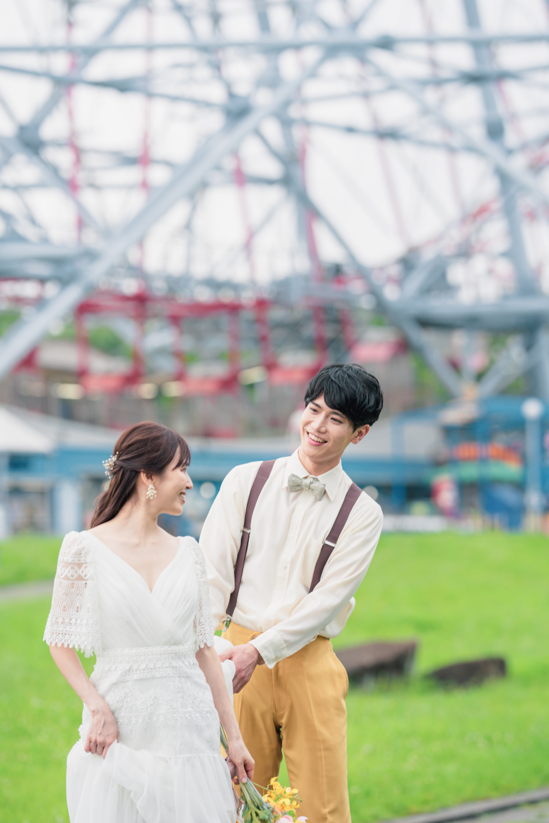 ワタベウェディング東京ベイフォトスタジオ_庭園で撮影できる