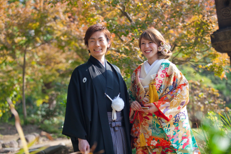 鮮やかな色打掛で