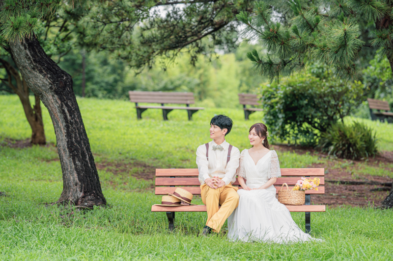 ワタベウェディング東京ベイフォトスタジオ_庭園で撮影できる
