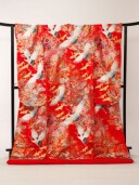 M166赤地花園光琳鶴