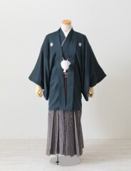 ブルーグリーン紋付