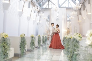 チャペルでカラードレス＾＾　和洋装も！