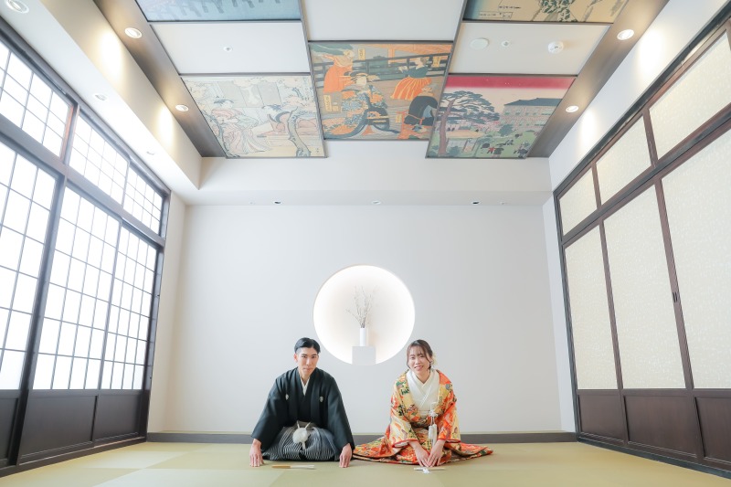 スタジオで和装