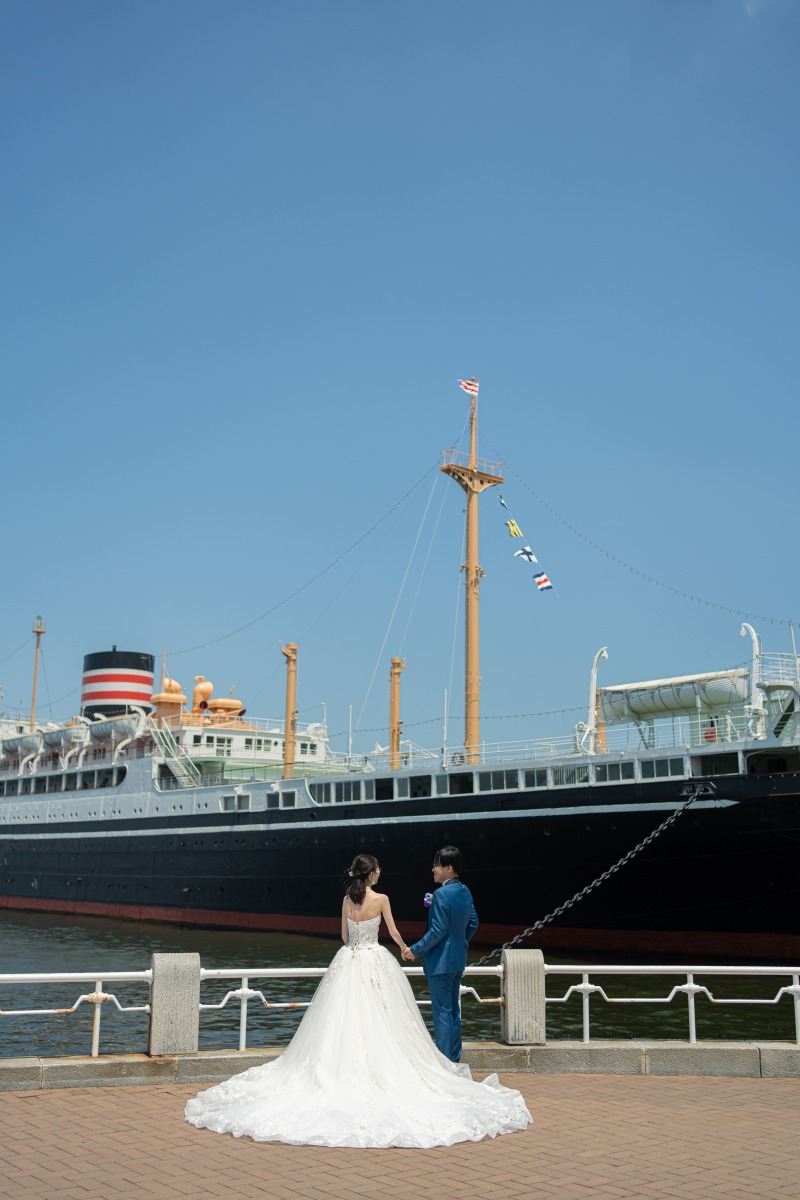 船の前でも撮れちゃいます！