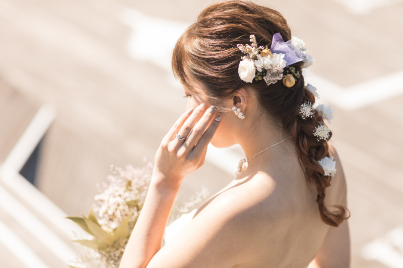 ドライフラワーのヘアードアクセサリー♡