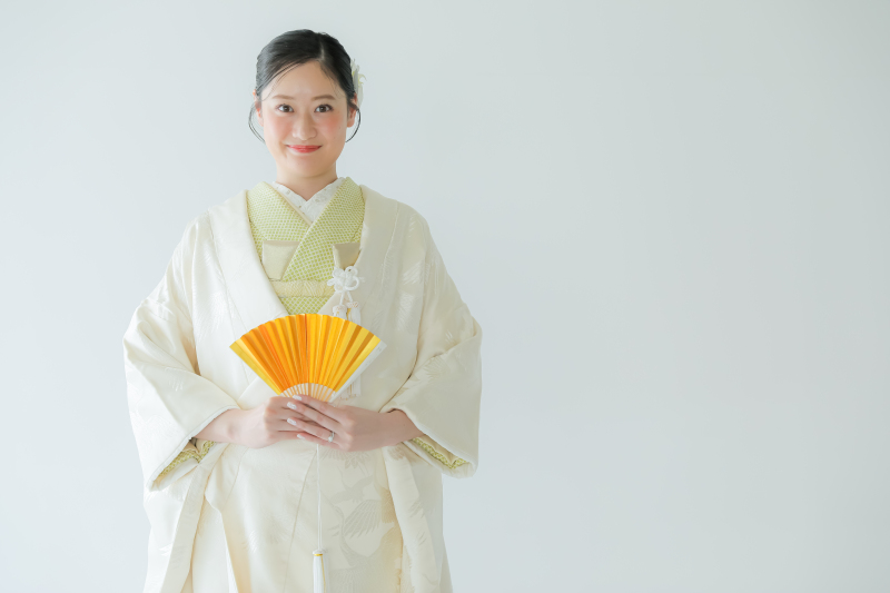 色掛下を使った白無垢コーデ♪