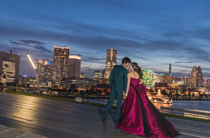 夜景を一望しながら