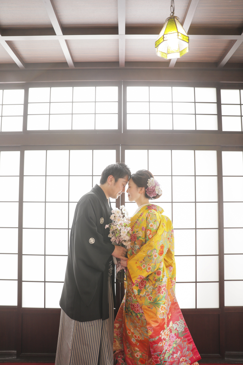 スタジオでは色打掛を